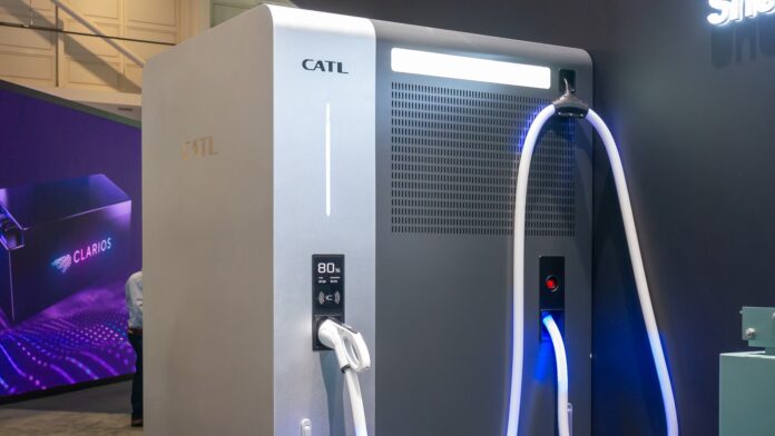 CATL charging unit at IAA Transportation 2024 CATL-branded charging unit on display at IAA Transportation 2024 in Hanover